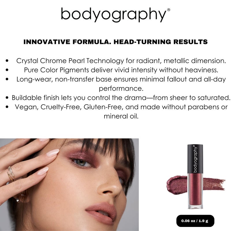 Bodyography Crystal Glide Liquid Eyeshadow - Citrine (Bright Gold)| Weightless, Long-Lasting Liquid Chrome Eye Color | Buildable, Crease-Proof and the color is: Citrine - Bright Gold - Image 4